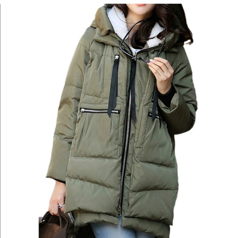 Viral Orolay Women's Thick Down Jacket coat $200 utility puffer casual spring - Picture 1 of 16